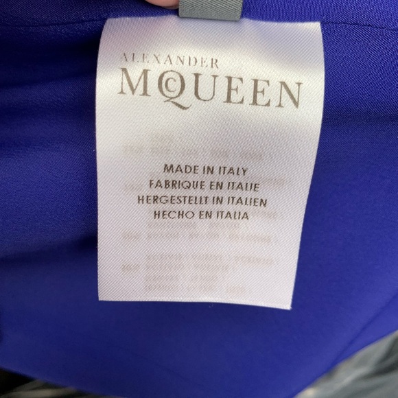 Alexander McQueen Royal,Cobalt Blue V-Neck A-Line Mini Dress Sz 44 US 8 Medium - Picture 15 of 15